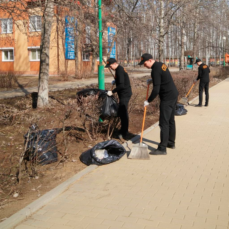 Уборка листьев в Апрелевке